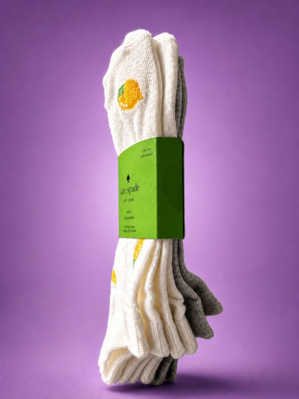 KATE SPADE New York Lemon Print Low Cut Socks 3 Pair Pack NWT - Picture 5 of 8